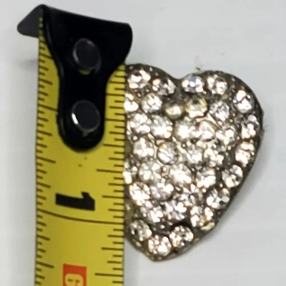 Clear Rhinestone Silver Tone Heart 1